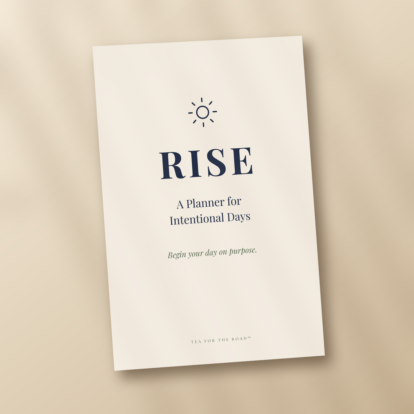 Rise planner for intentional days, cream cover with a sun icon